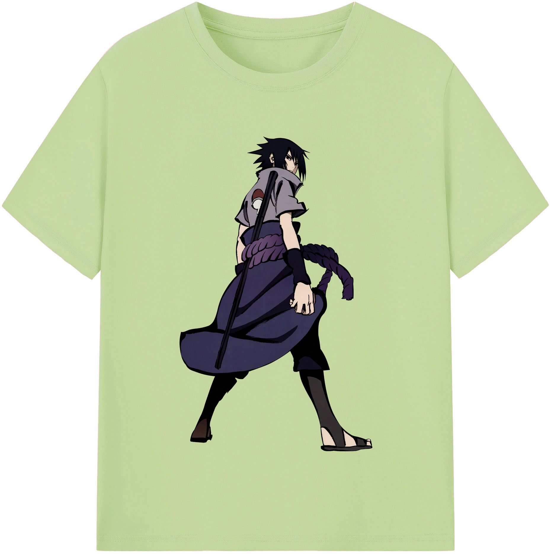 （画像用） NARUTO -ナルト- うちは サスケ Uchiha Sasuke 綿100％半袖Tシャツ（フロントプリント）